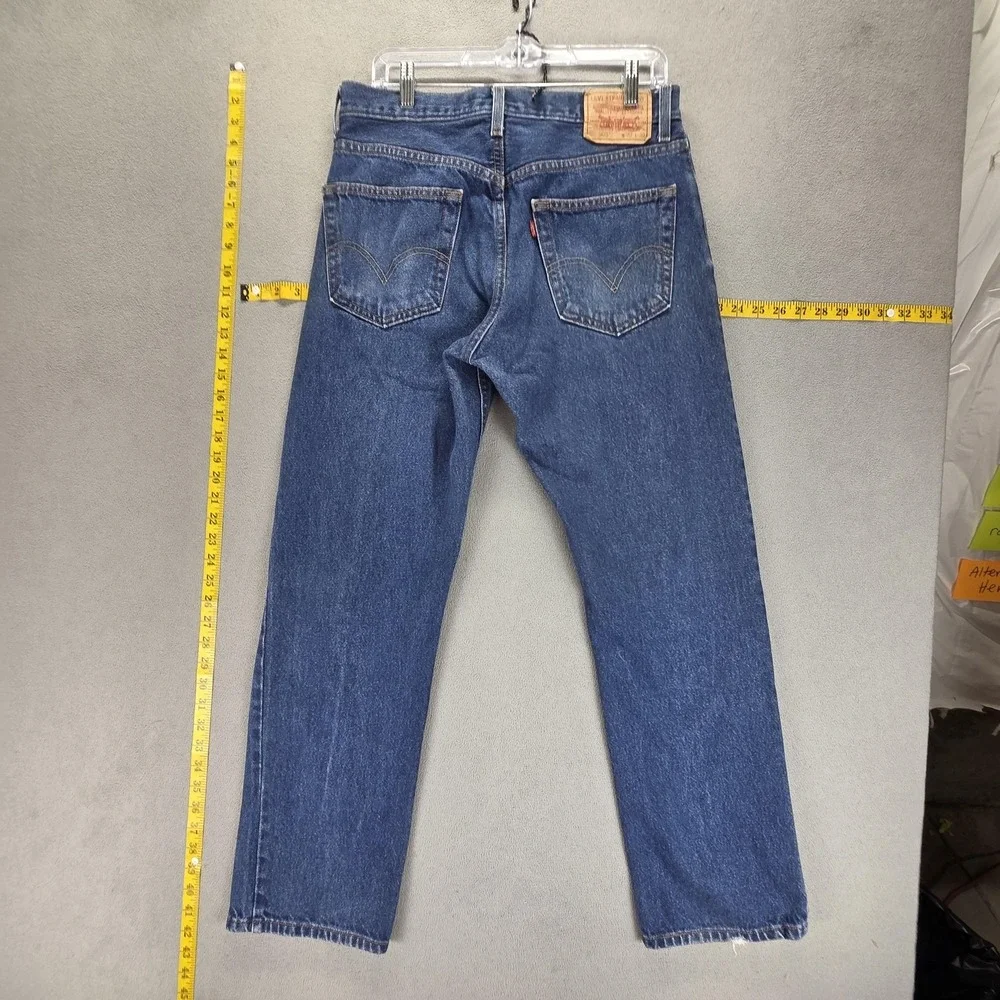 Levis 505 Jeans Mens 32x30 Blue Medium Wash‎ Straight Zip Fly Regular Fit Denim